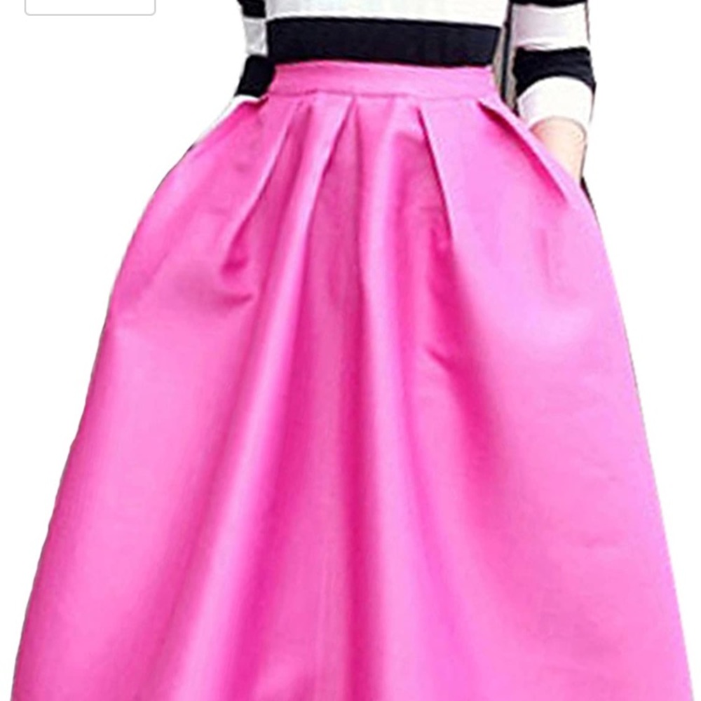 EUC Hot Pink pleated midi skirt